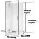 1000*1000*1950mm Chrome Frameless Swing Door Square Shower Box